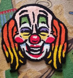 Hand Tufted slipknot WG clown rug, backed with high quality non slip backing material. Measurements are 25.5 inches x 27.5 inches. Price includes tracked shipping Slipknot, Rug Art, Fiber Art, Art Reference, Collectibles, Pet Supplies, Accessory Gift, Display Homes, Electronic Accessories