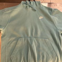 Teal Nike Hoodie Never Worn Casual Nike Hoodie For Streetwear, Nike Cotton Hooded Sweatshirt, Nike Crew Neck Hoodie For Streetwear, Nike Urban Hoodie With Crew Neck, Nike Urban Crew Neck Hoodie, Nike Cotton Sweatshirt With Kangaroo Pocket, Casual Fleece Hoodie, Casual Nike Hoodie Sweatshirt, Nike Fleece Hooded Top