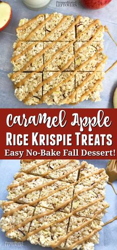 caramel apple rice krispie treats are the perfect fall treat