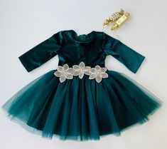 Flower Girl Dress, Green Velvet Dress, Tulle Baby Girl Dress, Baby Girl Flower Dress, Baby Gift, Green Dress - Etsy Green Christmas Princess Dress For Dress-up, Cute Green Dress For Dress-up, Elegant Fitted Green Princess Dress, Green Princess Holiday Dress, Princess Style Green Holiday Dress, Green Princess Style Holiday Dress, Green Princess Party Dress, Elegant Green Holiday Dress For Wedding, Green Princess Style Tulle Dress