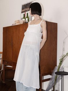 Composition : polyester 100%Country of Origin : KOREA Layered Dress, Layer Dress, Shabby Chic Style, Chic Fashion, Dress White, No Frills, Jumpsuit Dress, Shabby Chic, White Dress