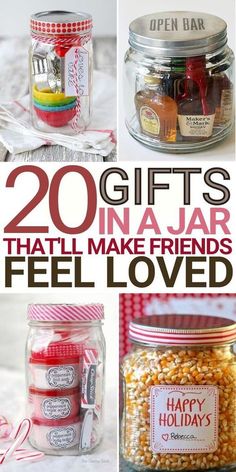 Birthday Gifts Homemade Friends, Diy Coffee Gifts Ideas, Diy Friend Christmas Gift Ideas, Birthday In A Jar Ideas, $1 Christmas Gift Ideas, $1 Gifts, Crafts To Make As Gifts, Christmas Chucterie Board Ideas, Work Friends Christmas Gift Ideas