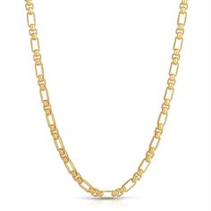 POWER CHAIN NECKLACE Everyday Figaro Chain Necklace With Rectangular Links, Yellow Gold Box Chain Necklace For Layering, Layering Cable Chain Link Necklace, Everyday Figaro Chain Link Necklace, Layering Cable Chain Necklace, Modern Figaro Chain Link Necklace, Figaro Chain Link Necklace For Layering, Layering Link Necklace With Box Chain, Layering Figaro Chain Necklace