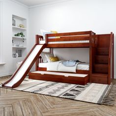 SNIGGLE TR CS : Play Bunk Beds Twin Low Bunk Bed with Stairs and Slide and Trundle Bed Princess Bed With Slide, Bed With Stairs And Slide, Bunk Bed With Stairs, Bed With Stairs, Full Size Bunk Beds, Bed For Girls Room, Curved Bed, Bed Stairs, Trundle Mattress