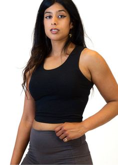 "Women's Hemp and Cotton Crop Top Tank Our brand new crop top tank top! Just in time for summer. Perfect for working out, yoga, lounging, wearing with shorts, and super cute with a pair of jeans. Fabric: 52% Hemp 43% Fleece Cotton Blend 5% Spandex Color: Black, White, Tie Dye Blue Green, or Gray Please note: Every Tie Dye top is individually hand dyed so no two crop tanks are exactly the same. Each is almost a special work of our art. We are honored to be able to offer a one of a kind eco-friend Athleisure Tops With Built-in Bra For Relaxation, Black Tank Top With Built-in Bra For Pilates, Fitted Crop Top With Built-in Bra For Light Exercise, Yoga Crop Top With Built-in Bra, Sports Tank Crop Top With Built-in Bra, Yoga Crop Top With Built-in Bra And Medium Support, Casual Crop Top With Built-in Bra For Pilates, Sleeveless Gym Crop Top With Built-in Bra, Black Crop Top Activewear With Built-in Bra