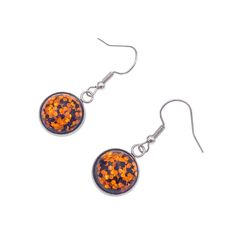 Cheap Orange Spooky Earrings, Black Earring, See You Again Soon, Black Earrings Dangle, Orange Glitter, Glitter Earrings, Handmade Fashion Jewelry, Purple Earrings, Fall Earrings