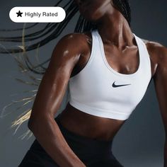 Nike Swoosh High Support Bra Non Padded And Adjustable Size Small (A-C) Nwt Nike Sports Bra Outfit, Sports Bra Outfit, High Support Bra, Bra Outfit, Basketball Bag, Sports Bra Nike, Bra Nike, Nike High, White Sports Bra