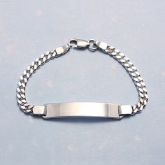 Traditional sterling silver ID bracelets for older boys, curb chain. Engraving included. Size 7 inches. Boys Silver Bracelet, Boys Bracelets Silver, Silver Bracelet For Boys, Bracelets For Men Silver, Bracelets Boys, Beacon Cream, Bracelets For Boys, Silver Bracelets For Men, Bracelet Boy