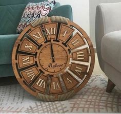 Cnc Clock, Modern Wall Clock Design, Wall Clock Design Ideas, Wood Clock Design, Diy Clock Wall, Hanging Clock, Outlook Email