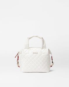 Pearl Metallic Small Sutton Deluxe - MZ WALLACE White Quilted Top Handle Bag, White Quilted Travel Bag, Metallic Oxfords, Mz Wallace, Quilted Crossbody Bag, Boot Pumps, Tote Backpack, Me Time, Zip Top