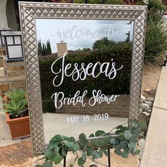 a welcome sign for a bride and groom