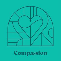 the logo for compassion, which is designed in blue and green with an image of