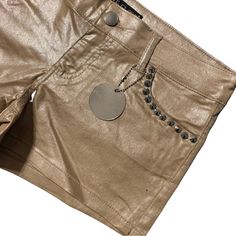 Nwt 2000’s Silent Disco Short Shorts Golden With Metal Flare , Metal Embellishments Around Pockets , They Are The Perfect Golden Shimmer! So Cute And Ready For Fun ! Two Pairs Both With Tags , Never Worn 9 And 11 Don’t Miss These ! Trendy Gold Bottoms Short Length, Silent Disco, Club Shorts, Aesthetic Fit, Metal Embellishments, Cold Style, Gold Outfit, Gold Lame, Paris Shopping