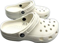 Classic White Round Toe Clogs, Classic White Closed Toe Clogs, Classic White Clogs With Cushioned Footbed, Clorox Wipes, Shoes Crocs, Crocs Classic Clogs, Number 10, Women's Crocs, Crocs Shoes