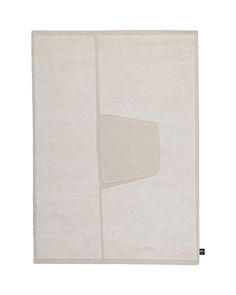 a white rug with an open pocket on the front and back of it, against a white background