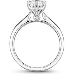 a white gold engagement ring with three stones