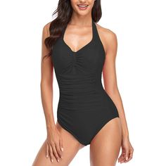 Belvia Shapewear Slimswim Swimsuit Tummy Control Swimwear Shirred Bathing Suits 20-22 (Black) XL Black Nylon Tankini For The Pool, Black Nylon Tankini For Pool, Black Nylon Tankini For Swimming, Black Lined Tankini For Pool, Nylon Halter Neck Swimwear, Black One-piece Tankini For Pool, Ruched Tankini For Swimming, Nylon Halter Neck Swimwear With Built-in Bra, Black Shapewear Tankini For Swimming