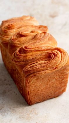 three pieces of bread sitting on top of a counter