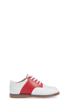 A classic saddle style details a handsome leather oxford perfect for those dressier days. Style Name:Footmates Cheer Oxford (Baby, Walker, Toddler & Little Kid). Style Number: 5689218. White Apple, Apple Red, Baby Walker, Red Apple, Up Styles, Toddler Boys, Custom Fit, Saddle, Kids Shoes