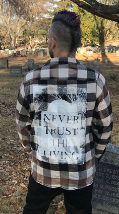 Never Trust The Living Acid Wash flannel Collared Flannel Shirt With Pockets, Flannel Shirt With Pockets For Streetwear, Plaid Cotton Shacket For Streetwear, Streetwear Button-up Flannel Shirt With Pockets, Button-up Flannel Shirt With Pockets For Streetwear, Streetwear Flannel Shirt With Pockets, Flannel Shirt With Pockets, Cotton Flannel Shirt With Snap Buttons For Fall, Streetwear Flannel Button-up Shirt