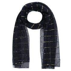 Women's Sheer Sparkling Metallic Stripe Lightweight Scarf by CTM | Winter Scarves at BeltOutlet.com Winter Knit Scarf, Support Socks, Handkerchief Men, Fleece Scarf, Large Scarf, Lightweight Scarf