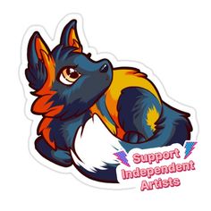 an animal sticker with the words support independent artists