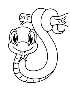 a cartoon snake with big eyes