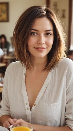 Medium Length Bob Straight Hair, Subtle Inverted Bob, Collarbone Length Hair For Fine Hair, Brunette Bobs For Fine Hair, Bob Haircut For Long Face Shape, Lob Hairstyle For Fine Hair, Layered Hair Short Straight, Low Bob Haircut, Short Straight Layered Haircuts