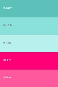 the color scheme for this website is pink, teal, blue and green with different colors