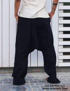 Unisex Alibaba Pants also known as Aladdin pants, Harem or Afgani trousers are very comfy. Unisex. Made from 100% soft khadi cotton with elasticated waist with drawstring. Light and Cozy, suitable for Indoor & Outdoor. No tie Tension with free size waist will give you a smooth and comfortable feeling whole day. Perfect wear for Yoga, Tai Chi and as daily outfit. Size:One fits Small to Medium Color: Black and Grey Wash Care: Hand Wash, cold water, do not soak Khadi is made without any synthet Handwoven Fabric, Grey Wash, Loose Pants, Wide Pants, Tai Chi, Summer Cotton, Cotton Pants, Free Size, One Size Fits All