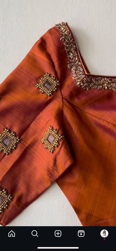 Silk Thread Work Blouse Designs, Simple Thread Work Blouse Designs, Simple Embroidery Designs Blouse, Blouse Embroidery Designs, Red Blouse Design, Aari Blouses, Butta Design, Blouse Inspiration