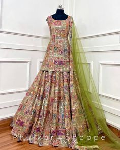 Made to Order/Measurement/Custom Order Lehenga - Color : Multi Color  - Fabric : meenakari Work - Fully flared paneled lehenga -   Pure Banarasi meenakari Silk -   Attached  Dupatta with Blouse - Drawstring closure with Tassels - - It can be customize in any design or size  PLEASE NOTE: BUYERS ARE RESPONSIBLE FOR ANY CUSTOMS AND IMPORT TAXES THAT MAY APPLY. This is a made to order product. If you opt for 'Made To Measurement Option', we will provide a measurement template and you can share the measurements likewise. If you want to opt for 'Standard Size', Please refer to the size chart provided in the listing. Shipping: Standard Shipping is done by DHL ecommerce and it mostly takes 2 to 3 weeks to deliver after dispatch. Express Shipping is done by DHL express and it mostly delivers within Meenakari Semi-stitched Sharara For Designer Wear, Floor-length Lehenga With Multicolor Embroidery For Diwali, Semi-stitched Meenakari Anarkali Dress, Floor-length Multicolor Embroidered Sharara For Party, Semi-stitched Floor-length Meenakari Sharara, Pista Green Anarkali Set With Meenakari Details, Pista Green Anarkali Set With Meenakari, Meenakari Sharara For Reception And Navratri, Diwali Meenakari Floor-length Sharara