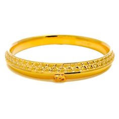 Experience spiritual elegance with this 22k yellow gold men's bangle, adorned with the revered OM symbol. Weighing a substantial 47.2 grams, it shines brilliantly with its polished finish. Sized at 2.14, its opening has a diameter of 2.8”. Comes as a single piece. PRODUCT DETAILS Gold Purity(karat): 22k Gold Weight(grams): 47.2 Item Finish: Yellow Gold Bangle Size: ﻿2.14 Bangle Opening(diameter): 2.8” Number Of Pieces: 1 Bangle 22k Gold Bangles, Mens Bangles, 8 Number, Yellow Gold Bangle, Om Symbol, Gold Bangle, 22k Gold, Gold Bangles, Single Piece