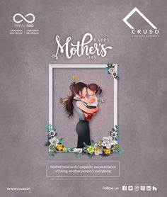 a mother's day card with an image of a woman hugging her child in the middle