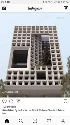 the instagram page on instagram com shows an image of a building with windows and balconies