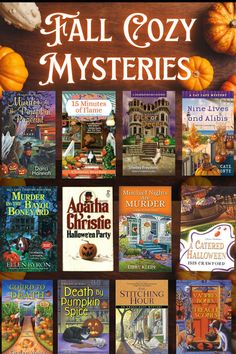 the fall cozy mystery series is on display