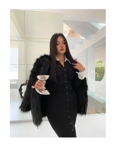 Brand: Tagkita/she and others Applicable age: 18-24 years old size: one size Fabric material: imitation fur Collar type: round neck style: street Street: Athleisure Clothes placket: other color: black Sleeve Type: Regular Item Number: N-65-10 Ingredient content: 31% (inclusive)-50% (inclusive) Year/Season: Winter 2022 Sleeve Length: Long Sleeve shirt length: Medium Street Athleisure, Long Sleeve Jacket, Athleisure Outfits, Winter 2022, Black Faux Fur, Sleeve Jacket, Long Sleeves Jacket, Season Winter, Fur Collar