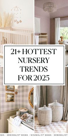 two photos with the words, 24 hottest nursery trend for 2012 and an image of a baby crib