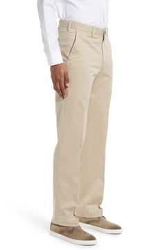 Supersoft cotton elevates this pair of pants sporting a flat-front construction with a touch of stretch to move across your casual wardrobe. 37" unhemmed inseam; 11" front rise 97% cotton, 3% spandex Machine wash, tumble dry Imported Flat Front Pants, Pair Of Pants, Sport Pants, Casual Wardrobe, Stretch Cotton, Khaki Pants, Nordstrom, Wardrobe, Pants