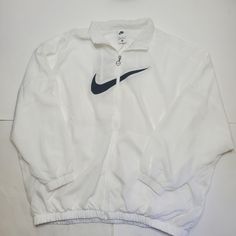 Brand New With Tags. New Women’s Nike Sportswear Essential Woven Jacket Size Medium, Large 2 Front Hand Pockets. Full Zip Wond Breaker. Light Weight. Oversized Fit Dm6181-100 White Black. Cheap White Sporty Windbreaker, White Athleisure Track Jacket With Pockets, White Athleisure Track Jacket For Fall, White Outerwear For Fall Sports, White Nike Windbreaker For Fall, White Windbreaker For Sports, White Casual Track Jacket With Pockets, White Sporty Outerwear For Streetwear, White Sporty Outerwear For Sports