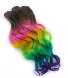 Blue Dip Dye Hair, Pride Hair, Rainbow Hair Extensions, Edgy Hair Color, Tie Dye Hair, Tape Ins, Dip Dye Hair, Rainbow Hair Color, Colored Hair Extensions