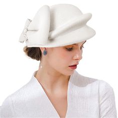 PRICES MAY VARY. 100% Wool Imported Pull-On closure Hand Wash Only Flowers Bucket, Church Lady Hats, Happy Hat, Bucket Hat White, Women Church, Wool Beret, Pink Beanies, Floral Hat, Bowler Hat