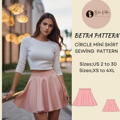 Circle Mini Skirt Sewing Pattern,Tennis Skirt Sewing Pattern,Skater Skirt Pattern,,Summer Skirt Pattern,Short Skirt ,,available as an instant download (pdf) sewing pattern bundle with a range of size options , including plus sizes ⭐US Sizes: 2, 4, 6, 8, 10, 12, 14, 16, 18, 20, 22, 24, 26, 28, 30 ⭐Standard Sizes: XS, S, M, L, XL, 2XL, 3XL, 4XL ⭐These patterns are suitable for A4, A0, and US Letter size papers. ⭐Once your payment is processed, you will automatically receive download links for the pattern files. Please note that you can only download the files from a computer; they will not work on a phone or iPad. ⭐This is a digital product. You will receive zip files containing the patterns and sewing instructions. ⭐Due to the nature of digital downloads, no refund, return, or exchange of t Summer Stretch Skort With Full Skirt, Tennis Skirt Sewing, Summer Skirt Pattern, Skater Skirt Pattern, Mini Skirt Sewing, Mini Skirt Sewing Pattern, Skirt Sewing Pattern, Skirt Sewing, Sewing Instructions