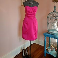 Nwt Gorgeous Pink Strapless Evening Dress By Alfred Angelo. Boning In Bodice For Structure And Support. Fully Lined. Optional Spaghetti Straps Included. 28.5" Length From Mid Neckline To Hem, 14.5" Waist, 18" Underarm To Underarm. Measurements Taken Lying Flat. Strapless Evening Dress, Alfred Angelo, Adrianna Papell Dresses, Evening Dress, Strapless Dress, Spaghetti Strap, Bodice, Evening Dresses, Spaghetti