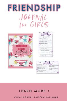 the book cover for friendship journal for girls