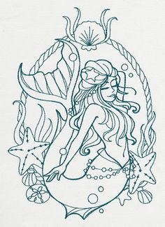 a mermaid sitting on top of a starfish