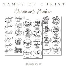 the names of christ in different font styles