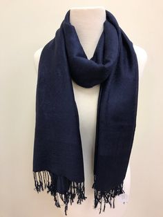 Pashmina Scarf - Navy Blue Patterned Scarf – Accessories Boutique Elegant Blue Scarf For Winter, Elegant Blue Scarves For Fall, Elegant Blue Shawl For Fall, Elegant Blue Winter Scarf, Elegant Blue Fall Shawl, Elegant Blue Pashmina Shawl, Blue Pashmina Shawl For Winter, Blue Pashmina Silk Shawl, Elegant Blue Pashmina Shawl For Winter