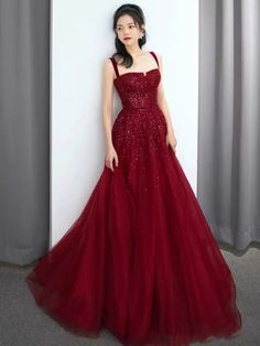 Long Sparkly Red Prom Dress, Cherry Red Prom Dress, Dark Red Prom Dress Long, Red Ball Dress, Flowy Prom Dresses, Prom Dresses Long Black, Princess Evening Dress, Prom Dress Red, Red Prom Dress Long