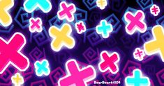 an abstract background with many different colored crosses